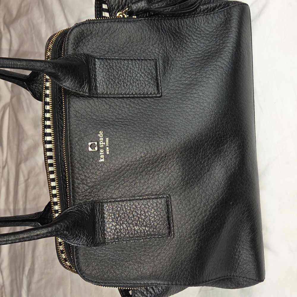 KATE SPADE NEW Black & White SOUTHPORT AVE LYDIA Large Handbag Purse Shoulder Bg